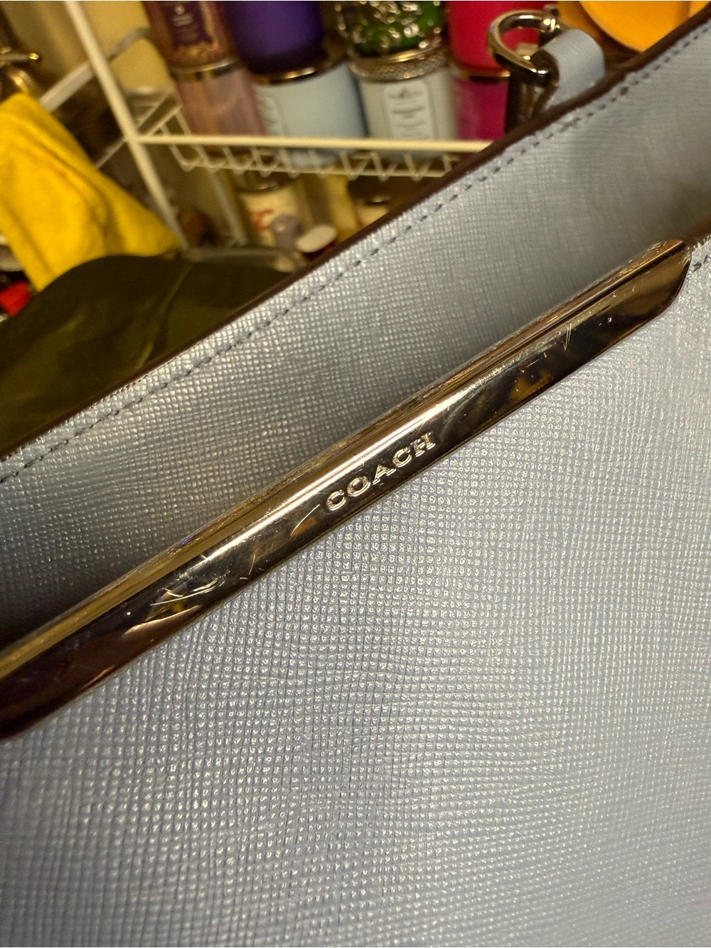 Coach Madison East West Saffiano Leather Tote – Cornflower Blue - Picture 10 of 13